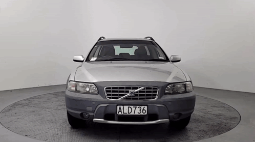 Silver Volvo Front With License Plate ALD736 GIF