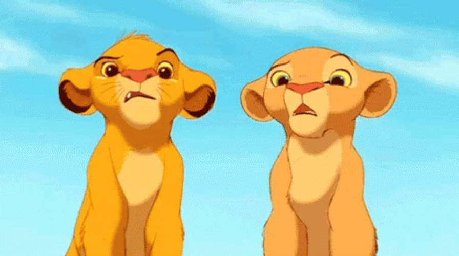 Simba And Nala's Curious Gaze GIF
