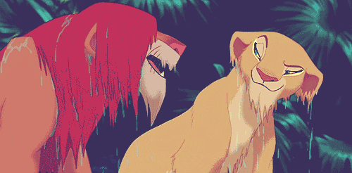 Simba And Nala Swim Together GIF