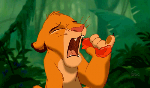 Simba Eating Worm For The First Time GIF