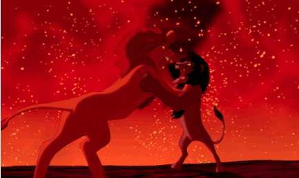 Simba Fighting Scar To Defend His Throne GIF