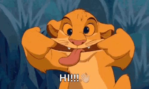 Simba From The Lion King Is Making A Face With His Tongue Hanging Out . GIF