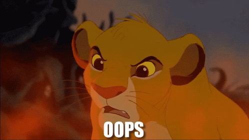Simba From The Lion King Looks Surprised And Says " Oops " GIF
