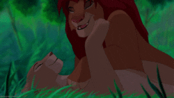 Simba Kissed By Nala And Shocked GIF
