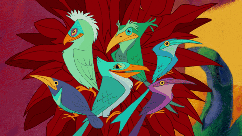 Simba Startled The Birds Perched On Him GIF