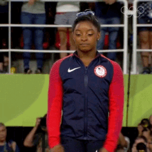 Simone Biles Winner Happy Waving Arms GIF