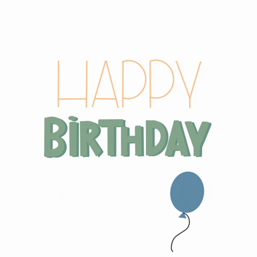 Simple Birthday Celebration Graphic Art GIF