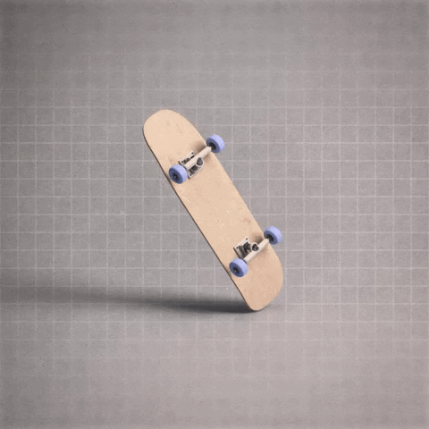 Simple Black 3d Rotating Skateboard GIF