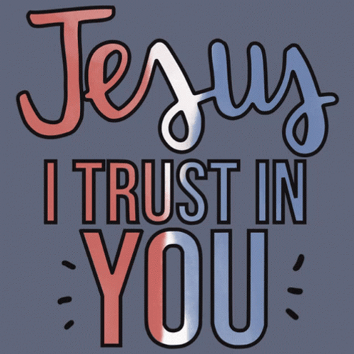 Simple Calligraphy Thank You Jesus Trust In You GIF