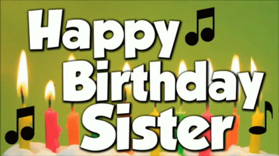 Simple Happy Birthday Sis Candle GIF