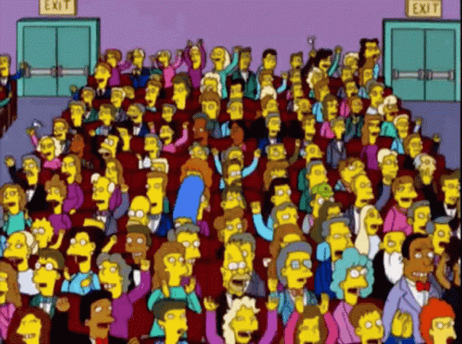Simpson Crowd Cheering And Clapping GIF