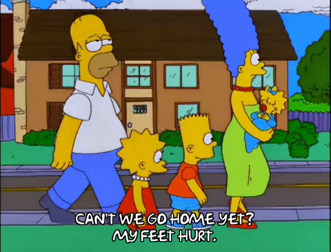 Simpson Family Feet Hurt Can't Go Home Yet GIF