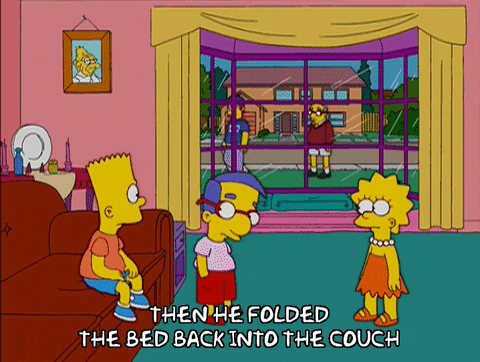 Simpson Family Folded Bed Back To Couch GIF