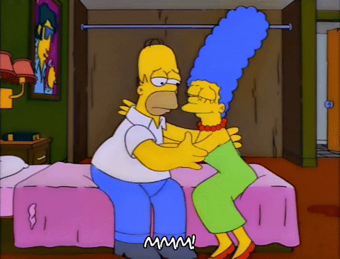 Simpson Hug Kissing GIF