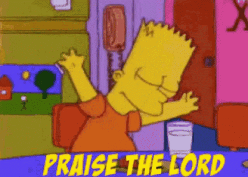 Simpson Praise The Lord Hallelujah Meme GIF