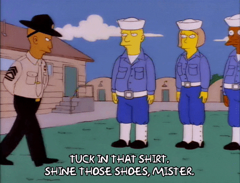 Simpson Tide Navy Trainers Inspection GIF