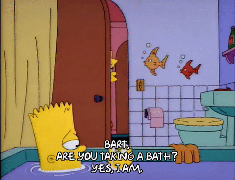 Simpsons Bart Taking Bath Time GIF
