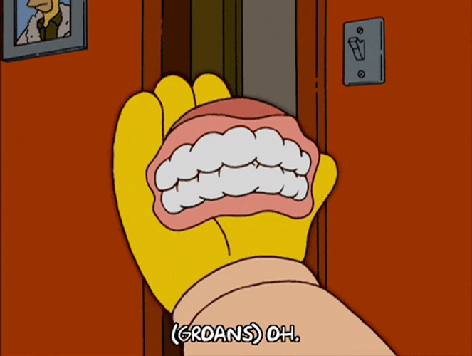 Simpsons British Teeth Dentures Talking GIF