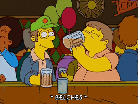 Simpsons Burp After Getting Drunk GIF