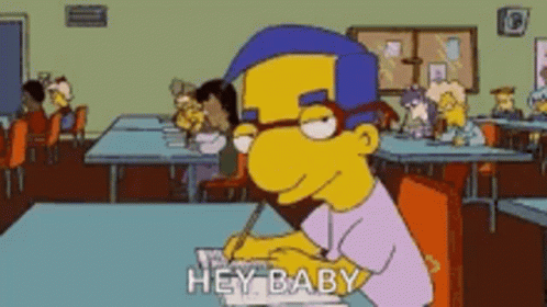 Simpsons Character Sitting and Writing