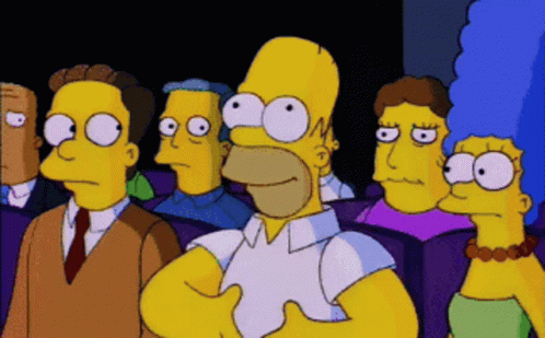 Simpsons Characters Sitting In Theater GIF