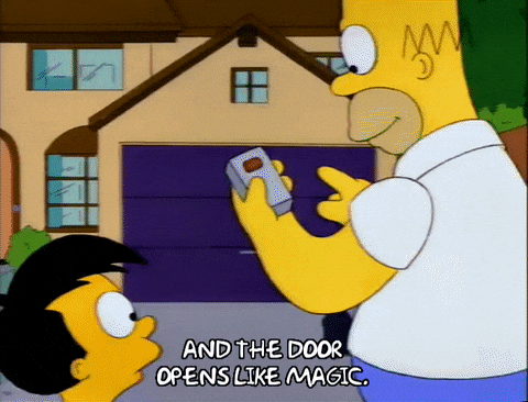 Simpsons Dad Talk Kid Automatic Door Opening GIF
