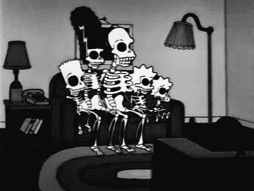 Simpsons Family Spooky Scary Skeletons GIF
