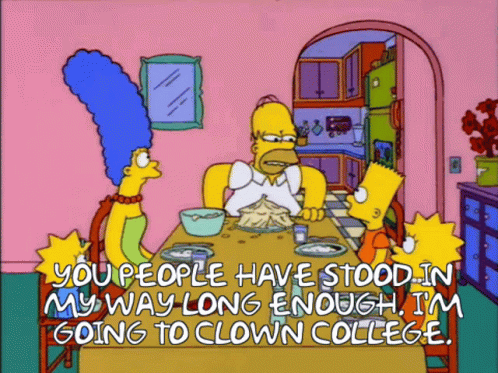 Simpsons Funny Going To Clown College GIF