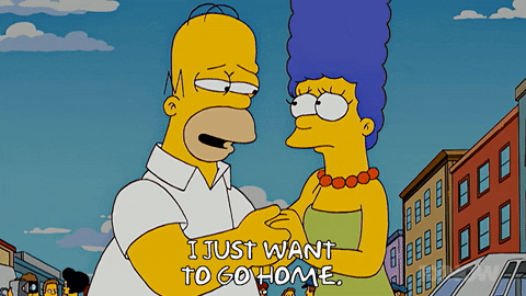 Simpsons Homer And Marge Want To Go Home GIF