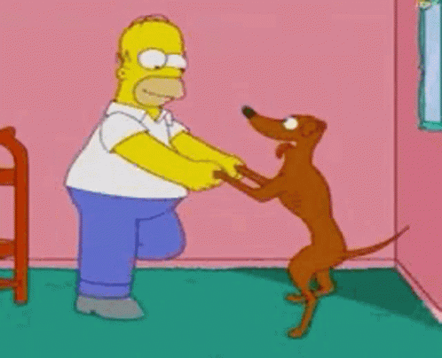 Simpsons Homer Dancing With Dog GIF