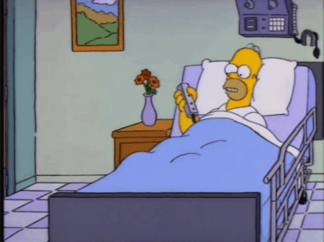 Simpsons Homer In Hospital Bed GIF 