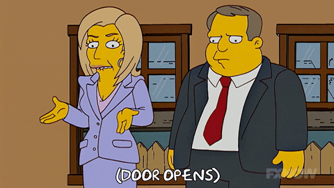 Simpsons Lady Talking Door Opening GIF