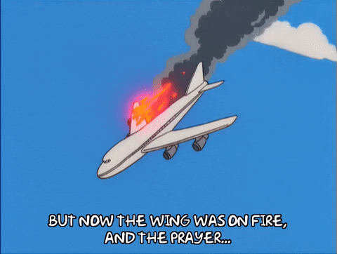 Simpsons Plane Crash And Burn GIF