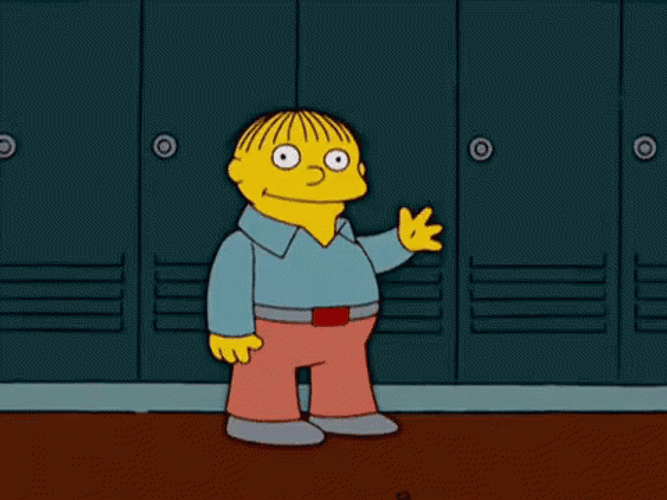 Simpsons Ralph Wiggum Waving Hello GIF