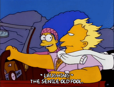 Simpsons Senile Old Fool Laughing GIF