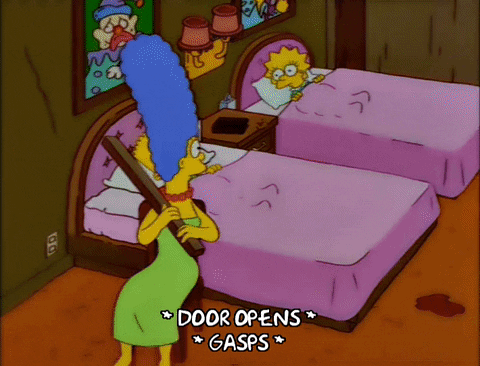 Simpsons Shock Nervous Door Opening GIF