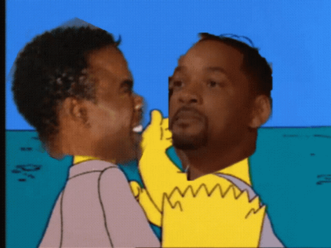 Simpsons Will Smith Slap Oscars Meme GIF