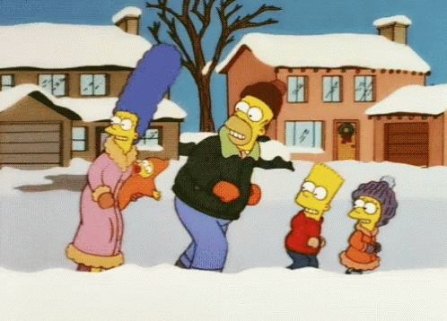Simpsons Winter Break Runs Away GIF