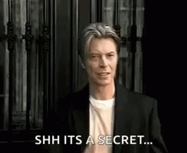 Singer David Bowie Shh It's A Secret GIF