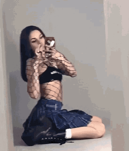 Singer Maggie Lindemann Mirror Selfie Mini Skirt GIF