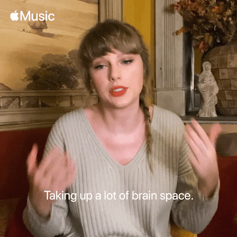 Singer Taylor Swift Overthinking Occupied Her Brain Space GIF