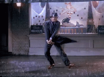 Singin' in the Rain Three People with Umbrellas