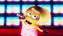 Singing Cutesy Girl Minion GIF