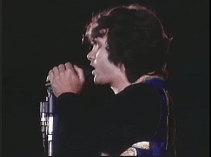 Jim Morrison Singing With Eyes Covered GIF