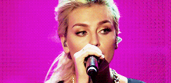 Singing Perrie Edwards Wearing Pony Tail GIF
