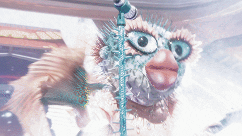 Singing Pufferfish Mascot Shining GIF