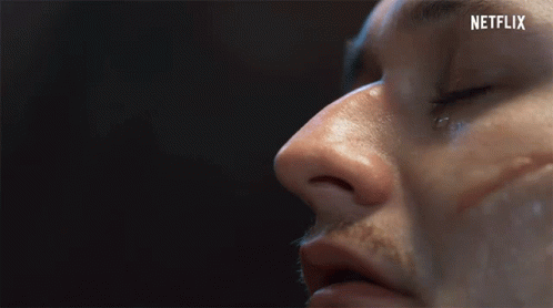 Single Tear Drops On Man's Eye GIF