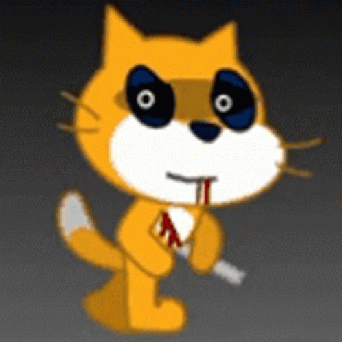 Sinister Scratch Cat Dark Eyes GIF