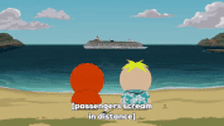 Sinking Boat Eric Cartman Butters Stotch South Park GIF