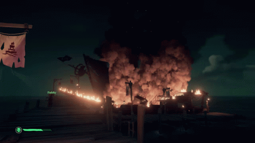 Sinking Boat Ship Fire Explosion Video Game GIF